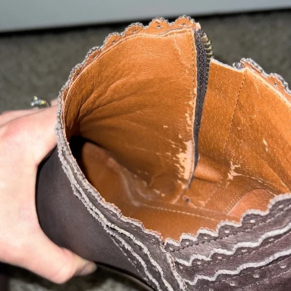 Lucky Brand Dark Brown Peep-Toe Wedge Booties - Picture 10 of 11